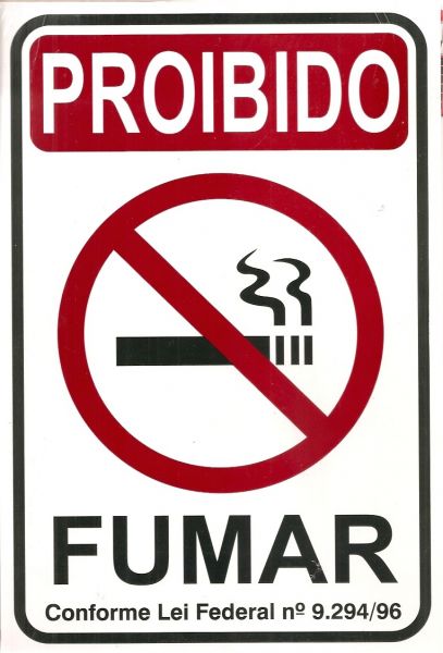 Placa Proibido Fumar Lei Federal - 20 x 15 cm