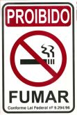 Placa Proibido Fumar Lei Federal - 30 x 20 cm