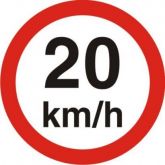 Placa de Sinalização Velocidade Máxima 20 km/h